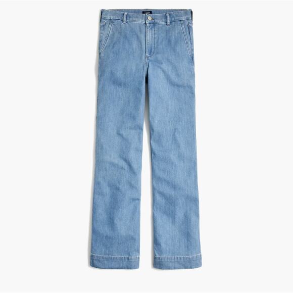 J. Crew Denim - J.Crew Women’s Drapey Denim Trouser Light Wash Wide Leg BY994 Size 27 New
